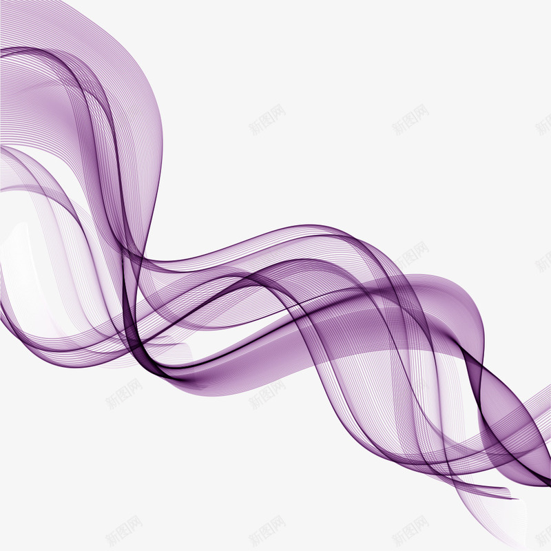 紫色线条丝带png免抠素材_88icon https://88icon.com 丝带 紫色 线条 花纹 飘带