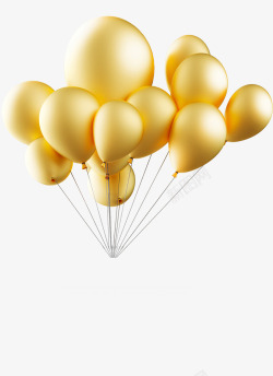发光气球金色质感气球高清图片