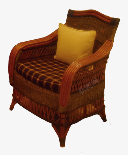 棕色中国风木条藤椅素材