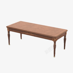 简单棕色长条桌素材