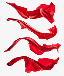 红色丝绸飘带素材