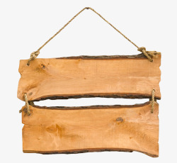 棕色拼接带间隙挂着的木板实物素材