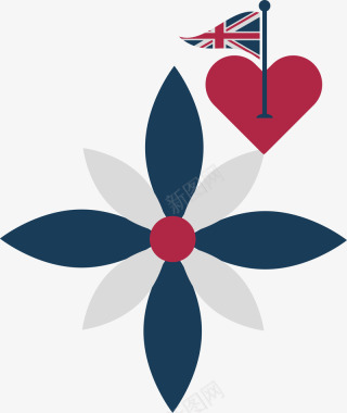 手绘爱心素材免费下载不规则图形英国旅游米字旗装饰素矢量图图标图标
