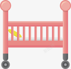 婴儿床创意婴儿床围栏矢量图高清图片