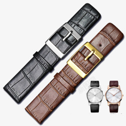 黑色和棕色竹节纹手表带素材
