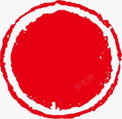 印章形状红色圆环形状印章高清图片