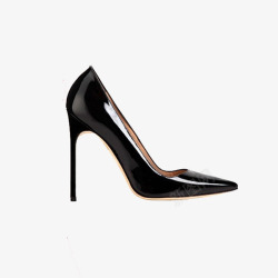 Blahnik马诺洛品牌黑色细跟高跟鞋女高清图片