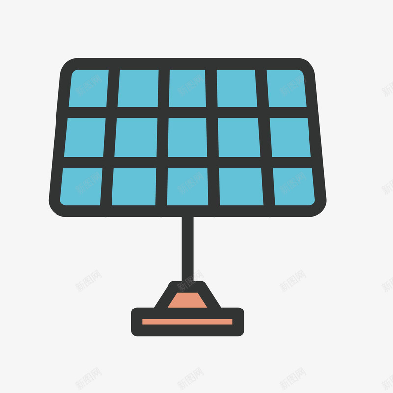 蓝色网格太阳能电池板矢量图ai免抠素材_88icon https://88icon.com 太阳能 平面 电池板 网格 能量 蓝色 矢量图