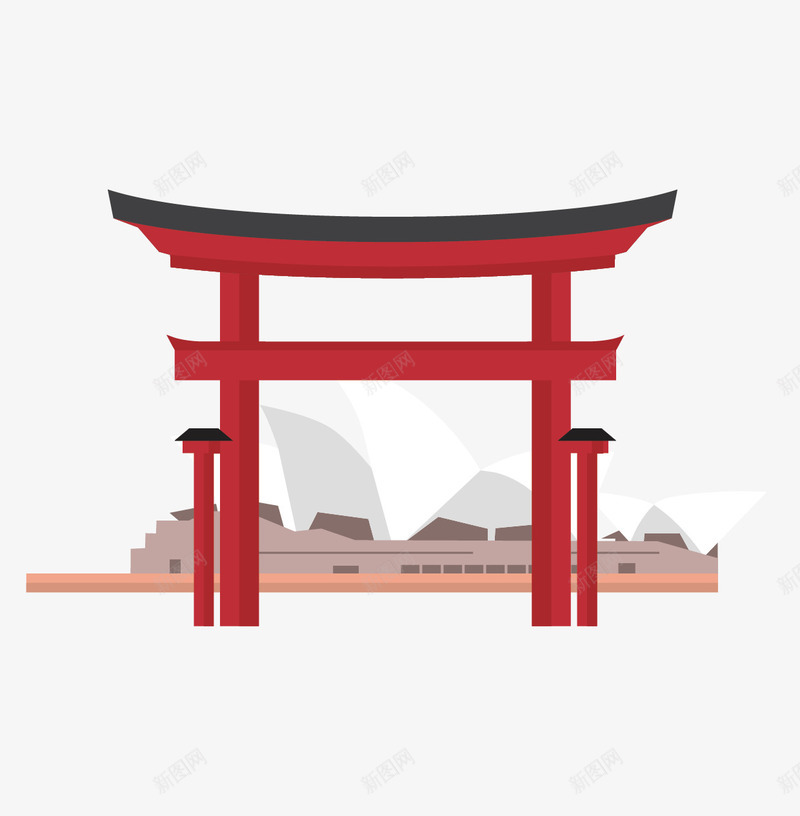 中国古代牌匾与悉尼歌剧院矢量图ai免抠素材_88icon https://88icon.com 古代 悉尼歌剧院 文化 牌匾 西方东方 矢量图