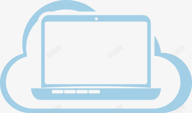 计算机蓝色电脑云朵图图标图标