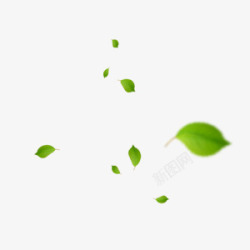 植树节宣传漂浮树叶绿色高清图片