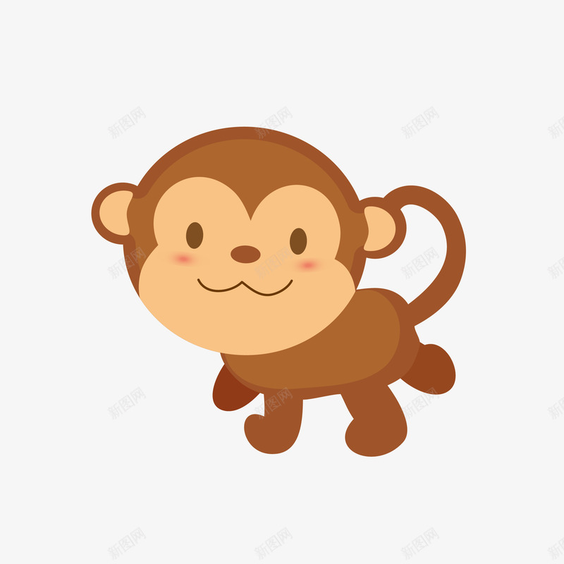 棕色的猴子矢量图eps免抠素材_88icon https://88icon.com 卡通 卡通可爱 卡通猴子 可爱猴子 棕色 棕色猴子 矢量图