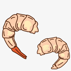 白肉龙虾虾尾海鲜矢量图素材