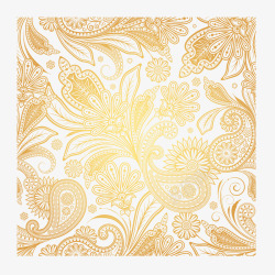 金色复古花卉装饰花纹矢量图素材