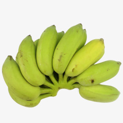 一串绿色小清新淘宝小米蕉水果免素材