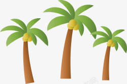 夏天海边的椰子树矢量图素材
