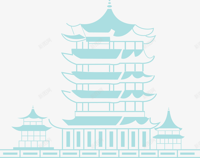 绿色的楼房png免抠素材_88icon https://88icon.com png图形 png装饰 古建筑 建筑物 手绘 楼房 绿色 装饰