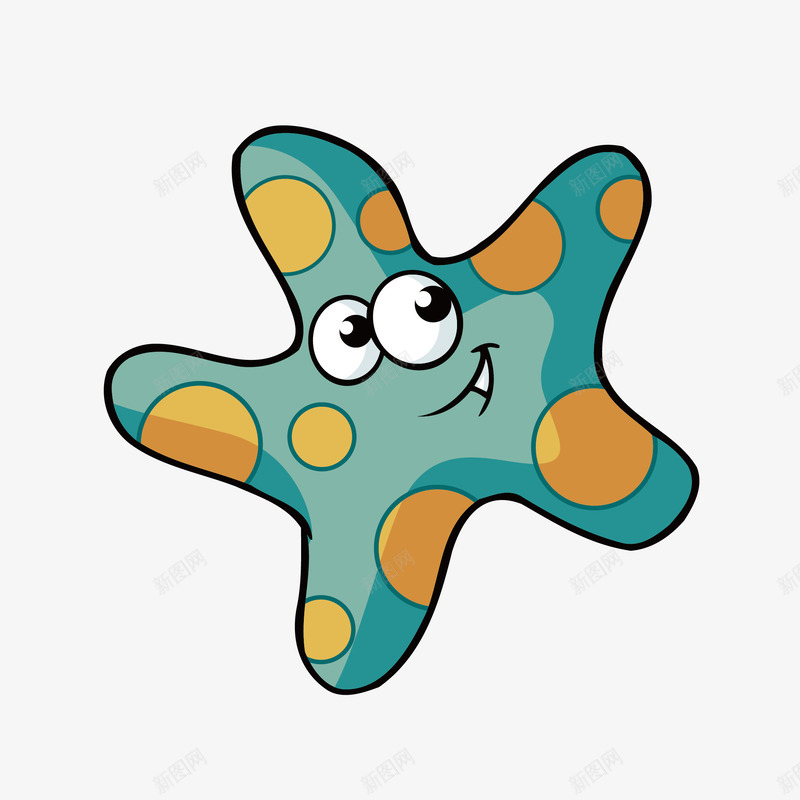 手绘卡通斑点海星png免抠素材_88icon https://88icon.com png免抠图 动物 卡通 开心 手绘 斑点 海底动物 海星