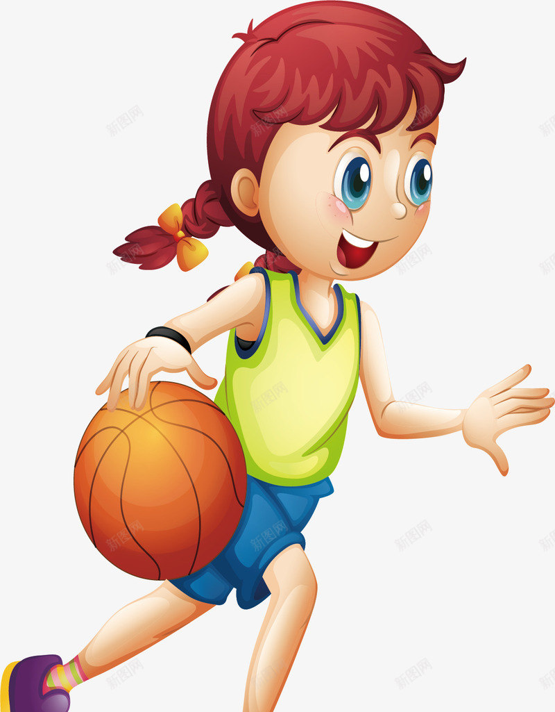打篮球的女孩矢量图eps免抠素材_88icon https://88icon.com 女运动员 打篮球 矢量素材 篮球运动员 运球 矢量图