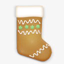 棕色木纹圣诞袜子棕色袜子图标图标