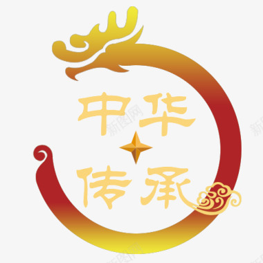 龙新年快乐传统中国风行业logo图标图标