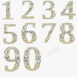 钻石阿拉伯数字素材
