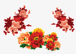 红花背景装饰效果素材