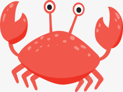 红色螃蟹卡通夏天红色螃蟹矢量图高清图片