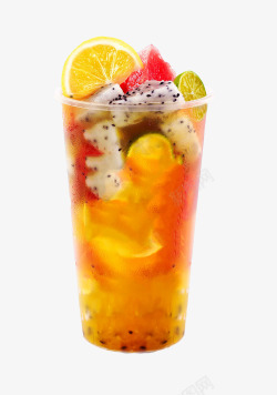 柠檬茶丰富水果组合水果茶高清图片