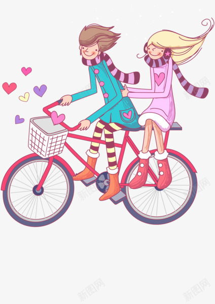 骑自行车情侣png免抠素材_88icon https://88icon.com 情人节 情侣 爱情 自行车