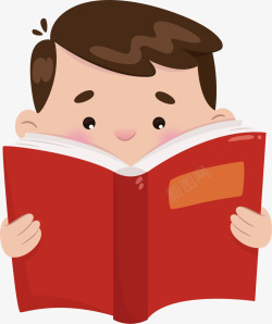 世界读书日看书的男孩素材