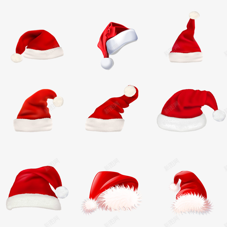 圣诞帽png免抠素材_88icon https://88icon.com 圣诞节 帽子 红色