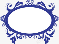 蓝色青花瓷装饰框矢量图素材