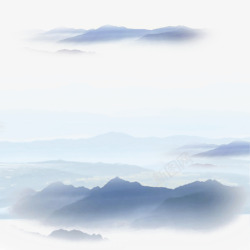 水墨云雾云雾缭绕的群山峻岭高清图片