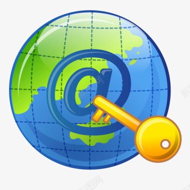 全球通讯和钥匙插画图标图标