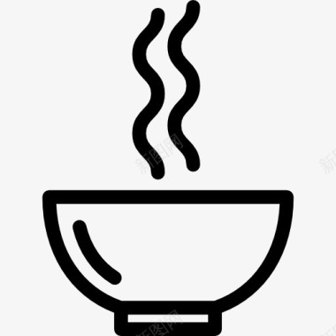 蒸汽在一碗热汤图标图标