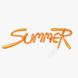 彩色夏天字体素材