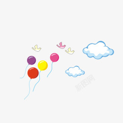 卡通气球云朵素材
