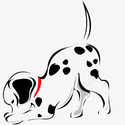 忠犬卡通插画风斑点狗高清图片