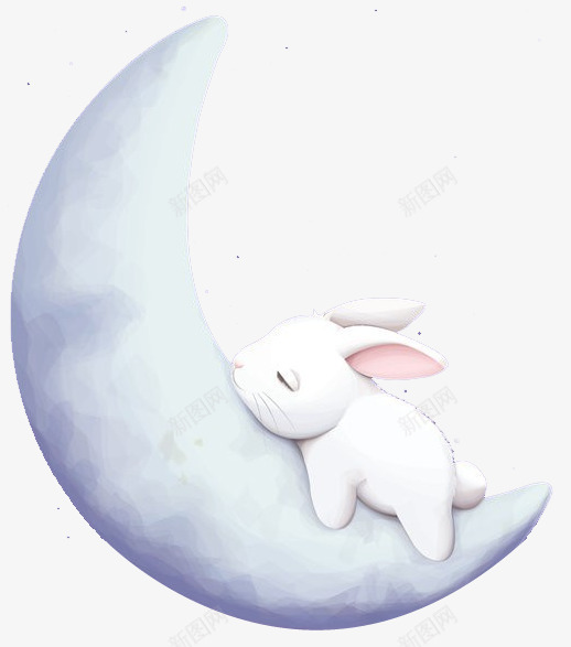 中秋的月亮与兔子png免抠素材_88icon https://88icon.com 中秋 兔子 兔子的侧面 月 月亮 玉兔 玉兔捣药 睡觉的小兔子