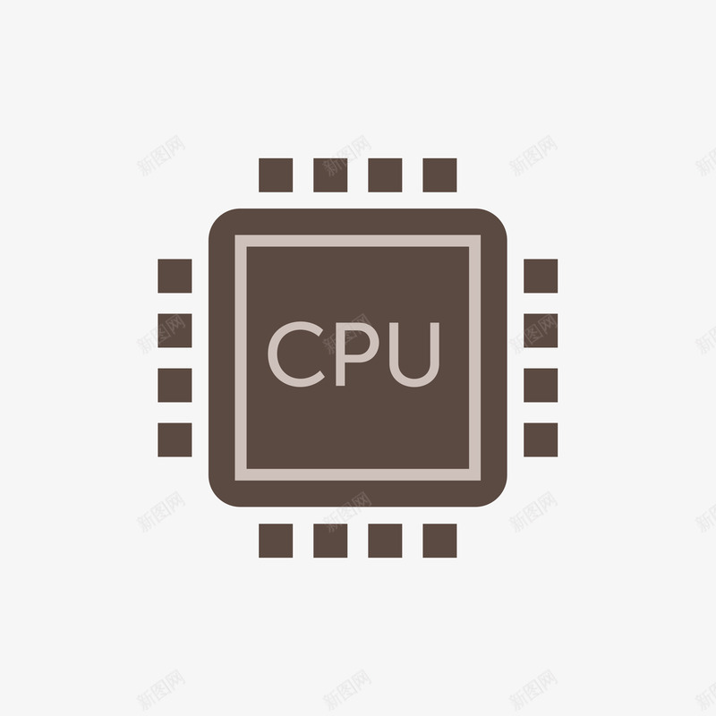 CPUpng免抠素材_88icon https://88icon.com CPU 扁平 棕色