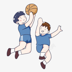 打篮球的男孩卡通图素材