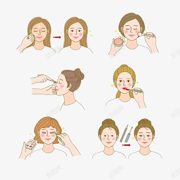 手绘化妆的女孩png免抠素材_88icon https://88icon.com 假睫毛 化妆 化妆品 睫毛 睫毛膏 睫毛膏模特 腮红