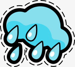 云朵水滴矢量图素材