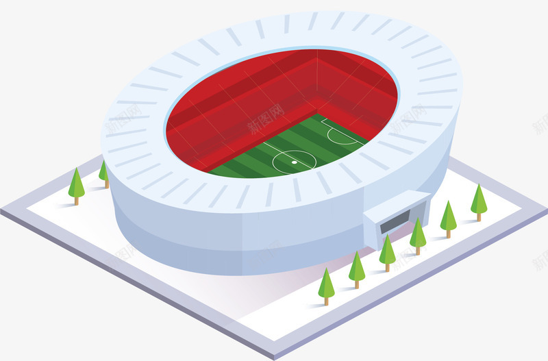 鸟巢式足球场模型矢量图ai免抠素材_88icon https://88icon.com 球场 球场模型 矢量png 立体模型 足球场 运动场 矢量图