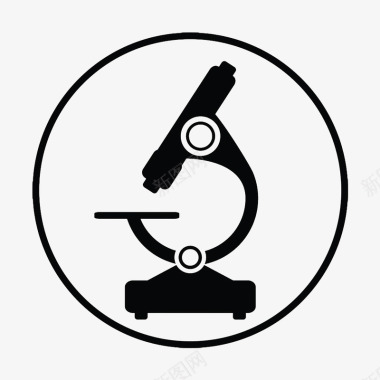 化学分子素材卡通化学实验的显微镜的图标图标