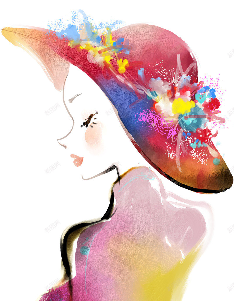 油画彩绘风格戴红帽子的女人png免抠素材_88icon https://88icon.com 女人 彩绘 油画 红帽子 风格