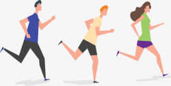 结伴结伴跑步运动的人矢量图高清图片