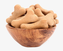 狗碗棕色可爱动物的食物骨头碗里的狗高清图片