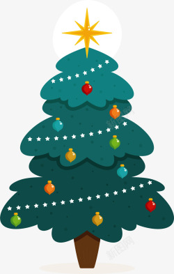 圣诞树装饰彩球矢量图素材